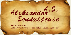 Aleksandar Sanduljević vizit kartica